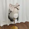 Nova Faixa de Cabeça Dourada Retro com Laço Tridimensional Dongdaemun Versão Larga Redutora de Idade Mostradora de Rosto Grampo de Cabelo de Tecido Pequeno