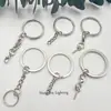 Accesorios para Joyería DIY Llavero de 30 mm + Cadena de Cuatro Secciones Anillo Plano Niquelado/Apertura Llavero de Juguete de Dibujos Animados