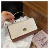 Elegante bolso de hombro de otoño para mujer, nuevo diseño tejido, bolso cuadrado pequeño de moda, estilo coreano, simple y elegante, con correa de cadena, bolso cruzado de moda