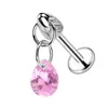 Pendiente de aleación de titanio F136 con forma de pera, Stud para el lóbulo de la oreja, Pendiente hecho a mano para DIY, Accesorios de joyería para piercing