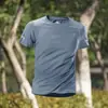 Nova Roupa Casual Externa Secagem Rápida Camiseta Masculina Seda de Gelo Roupas de Treino Nova Fitness Corrida Tops Esportivos Soltos Finos
