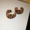 Pendientes Colgantes de Flor con Estampado de Leopardo Manchado de Resina Aguja de Plata Lujo Accesible Pendientes de Gama Alta Moda Retro Pendientes Versátiles para Mujer