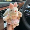 Oreja Conejo Libro Mochila Colgante Clip Trasero para Teléfono Móvil Cadena Lanyard Cruzado Muñeco de Peluche Babero Llavero Adornos Colgantes
