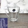 Taza de Vidrio Langxu al Por Mayor con Calcomanía Impresa para Jugo Café Taza de Vidrio Gruesa con Asa Tropical