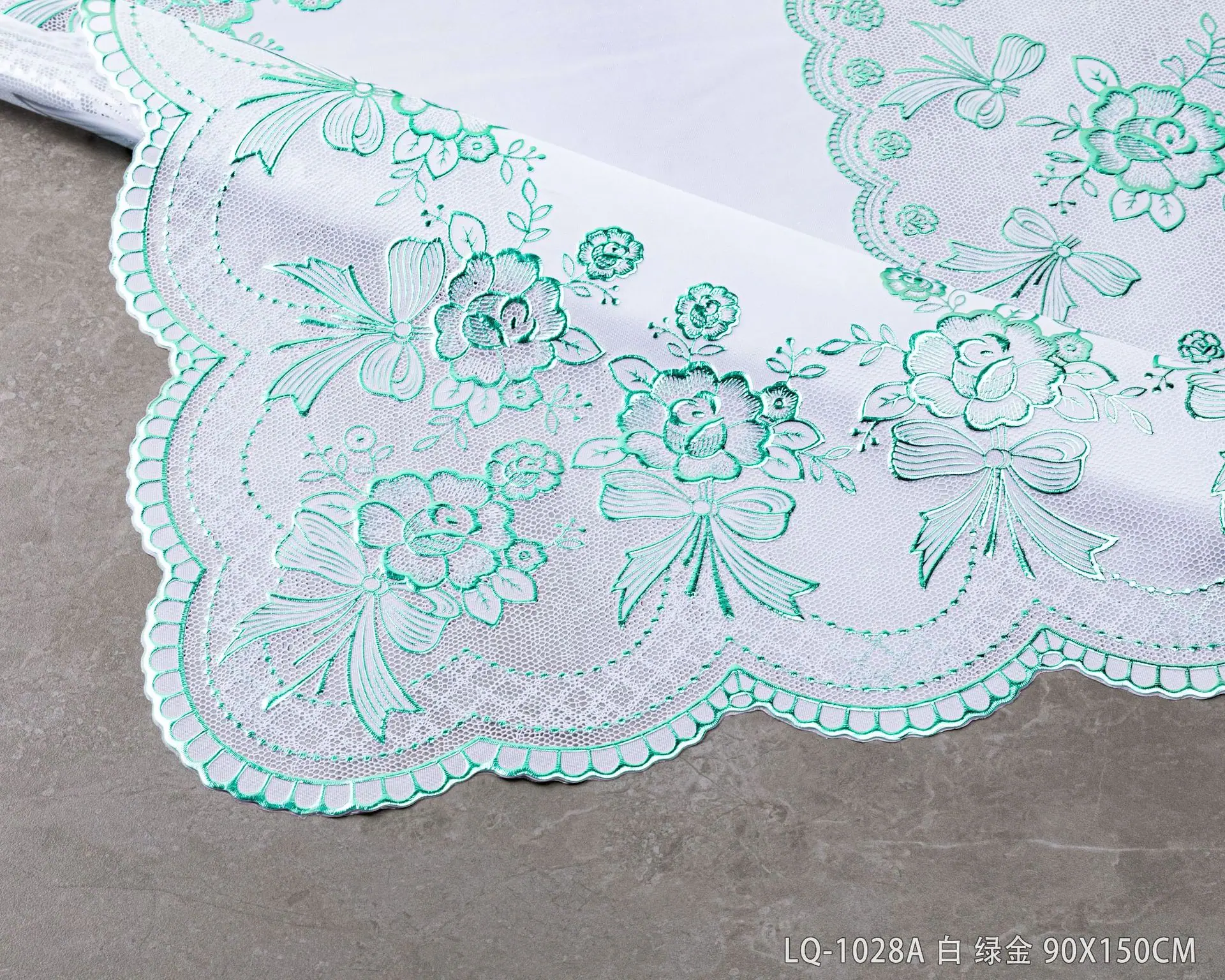 LQ-1028A 白 绿金 90X150CM (2)