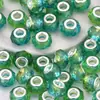 Pulseras de Venta Caliente Transfronterizas, Accesorios de Cuentas Facetadas de Cristal Coloridas con Agujero Grande, Accesorios para Joyería de Resina DIY al por Mayor