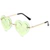 Nuevas gafas de sol de onda de radio de amor europeas y americanas gafas de sol de moda personalizadas gafas sin montura de metal para fiesta moda transfronteriza