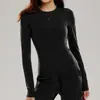 Ropa de Yoga para Otoño e Invierno Camiseta de Fitness de Manga Larga para Mujer con Sensación de Piel Tono Natural Top Deportivo para Entrenamiento Pilates Adelgazante Running