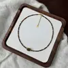 Colar de Pérolas de Água Doce Olho de Tigre Elegante Corrente de Clavícula de Celebridade Cibernética Feminina Design Retangular Corrente de Pescoço Frisado de Luxo Leve