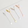 Cadena de extensión ajustable extraíble de silicona chapada en oro de plata esterlina S925, pulsera de perlas con cuentas DIY, collar, cadena de conexión, cadena de cola