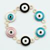 Al Por Mayor Nuevo Collar Pulsera Aleación Patrón Ojo del Diablo Versión Coreana Goteo de Aceite Doble Colgante Pequeño Joyería Accesorios DIY