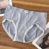 Roupa íntima Macaron de Cor Pura Raposa Poliga para Meninas Sem Costura Alta Elasticidade Confortável Cintura Média Levanta Bumbum Grafeno Roupa Íntima para Meninas