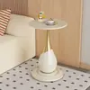 Mesa redonda pequeña moderna de lujo ligero, mesa auxiliar estilo europeo, mesa de centro para sofá, mesa de rincón italiana de estilo ins moderno, mesita de noche móvil