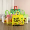 Bolsa de Regalo de Empaque de Durian No Tejida al por Mayor, Bolsa Térmica tipo Satchel para Llevar, Bolsa de Empaque para Té de Leche con Papel de Aluminio y Logo Imprimible