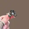 Presilha de Garra Mini Brilhante com Garra de Diamante Estilo Coreano, Piranha Pequena Delicada com Strass para Mechas, Presilha Lateral de Princesa para Mulheres com Pérolas