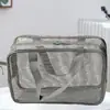 Bolsa de Maquiagem de Grande Capacidade, Bolsa de Banho Portátil Drenável de Malha, Bolsa de Higiene Pessoal de Malha para Exterior, Bolsa de Armazenamento para Natação