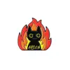 Diseño Personalizado de Gatos en Llamas, Broche de Aleación de Pintura Divertido y Versátil, Insignia Exquisita de Animales de Dibujos Animados