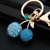 Colgante de Cereza Diamante Frutal Llavero para Mujer Anillo de Metal Exquisito para Llave de Coche Colgante de Bolso Lindo Creativo