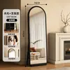Espejo de cuerpo entero estilo vintage para uso doméstico, espejo de alta gama de lujo ligero, espejo de pie para pared, espejo de tocador retro para el dormitorio de las niñas, popular en línea
