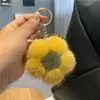 Amuletos para Bolsos Pequeños de Piel de Visón Genuino al por Mayor, Colgantes de Llavero de Peluche de Lujo de Gama Alta para Coche, Regalos Creativos