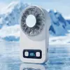 Ventilador de Mano con Enfriamiento por Hielo Recargable por USB Portátil para Exteriores Ventilador Pequeño con Viento Fuerte y Función de Enfriamiento