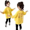 Camiseta Básica Versátil Casual Suelta Estilo Coreano para Niñas de Primavera y Otoño Camiseta de Manga Larga de Dibujos Animados para Niños 100% Algodón de Moda