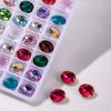 Taladro de Uñas Forma Ovalada de Huevo Huevo de Paloma Super Brillante K9 Vidrio Brillante Cristal Transparente Forma Puntiaguda Joyería para Uñas