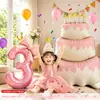 Globo de pastel rosa extra grande para decoración de fiesta de primer cumpleaños de niñas, ambientación de escena, decoración de ambiente y accesorios para fotos
