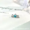 Pendientes Colección Grande Aleación de Titanio F136 Azul Océano Pendientes Labret de Titanio G23 con Rosca Interna Joyería para Piercing Adorno para la Cabeza