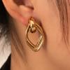 Aretes de Aro Transfronterizos, Aretes de Tuerca Irregulares, Aretes de Acero Inoxidable, Aretes de Acero de Titanio, Aretes de Aro Multicapa, Aretes para Mujer