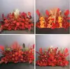 Nova decoração de casamento flor artificial de casamento teto flor artificial flor de plástico fileira de chão guia de flores arranjo de flores palco T