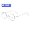 Lentes Sencillos Anti Luz Azul para Hombres y Mujeres, Lentes Metálicos Irregulares Personalizados Estilo Coreano, Lentes Planos Populares para Transmisión en Vivo al por Mayor
