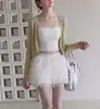 Cardigã de malha de linho e seda gelada estilo francês para proteção solar feminina, xale fino para o verão, para ser usado sobre um vestido de camisola