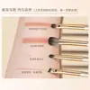 Conjunto Popular de Pincéis de Maquiagem Dourados para Olhos, Pincel para Sombra, Pincel Chanfrado, Pincel para Delineador, Pincel para Sobrancelhas, Pincel Dupla Fibra, Ferramenta de Beleza