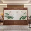 Pantalla divisoria para sala de estar, modelo nuevo 2025, pantalla exterior de imitación madera maciza, pantalla móvil de lujo para sala de estar y patio