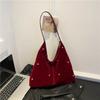 Design de Nicho Nova Bolsa Feminina de Veludo Comércio Exterior Transfronteiriço Moda Bolsa de Ombro Axilar Grande Capacidade Bolsa para Ir ao Trabalho
