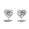 Pendientes de Plata con Micro Diamantes en Forma de Corazón Guanming Qixi Festival para Mujer Plata de Ley S925 Estilo Coreano Joyería de Moda Accesorios para Pendientes