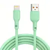 Cabo de dados de silicone líquido PD60W personalizado com portas USB-C duplas para carregamento rápido, adequado para telefones e tablets Apple e Huawei