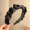 Estilo avanzado Otoño e Invierno Nuevo estilo Aro para el cabello Pinza para el cabello de parte superior craneal alta para mujer Temperamento Lavado de cabello a presión lateral ancho Hebilla para la cabeza de estilo avanzado