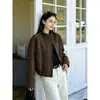 Comércio Exterior Feminino Casual Versátil Moda Coreana Solto Camurça Pelúcia Manga Longa Jaqueta Cardigan Top Roupa Externa Estilo Coreano