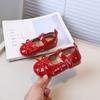 Zapatos de Cuero Infantiles Vanca Hao Otoño 2025 Nuevo Estilo Coreano Niñas Pequeñas Dulces Zapatos de Princesa con Lazo Suela Suave Individual