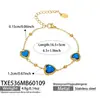 Set de Pendientes, Collar y Pulsera con Piedras de Cristal en Forma de Corazón, Estilo Nuevo Europeo y Americano, con Cadena de Acero Inoxidable Chapada en Oro de 18 Quilates