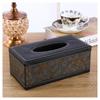 Caja de pañuelos de cuero caja de pañuelos de cuero para el hogar con logo impreso caja de pañuelos de PU para hotel uso para coche caja de pañuelos para catering