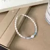 Pulsera de Aguamarina Natural Fresca Pequeña Tich Disparo Real Estilo Ins para Mujer Plata de Ley S925 Joyería de Mano Apilable Perla de Agua Dulce