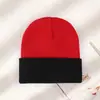 Gorro de Punto Cálido para Otoño e Invierno Transfronterizo con Logo Personalizado, Gorro de Lana Unisex a Prueba de Viento para Exteriores, Gorro de Moda con Bloques de Color