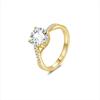 Anillo de Moissanita de Lujo Ligero de 2 Quilates Más Vendido Transfronterizo, Diseño Floral Simple, Diseño de Nicho, Anillo de Cuatro Garras, Directo de la Fábrica Fuente