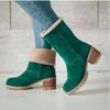Botas de lana europeas y americanas transfronterizas comercio exterior transfronterizo otoño e invierno botas cortas de cachemira botas de mujer talla grande forradas de vellón botas de nieve de mujer moda