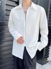 Camisa de Calle Sense Frita de Gama Alta para Hombre Diseño Sense Nicho Trendy Ins Ripper Guapa Chaqueta con Cremallera Lujo Ligero Interior Camisa de Manga Larga