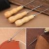 Perfuração de couro ferramentas manuais sapatos ponto reto awl linha awl costura acessórios sola awl cabo de madeira awl