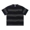 Camisas de Manga Corta Rayadas Tie-Dye para Hombres y Mujeres, Verano Holgadas Estilo Retro Americano de Media Manga para Parejas, Marcas de Moda